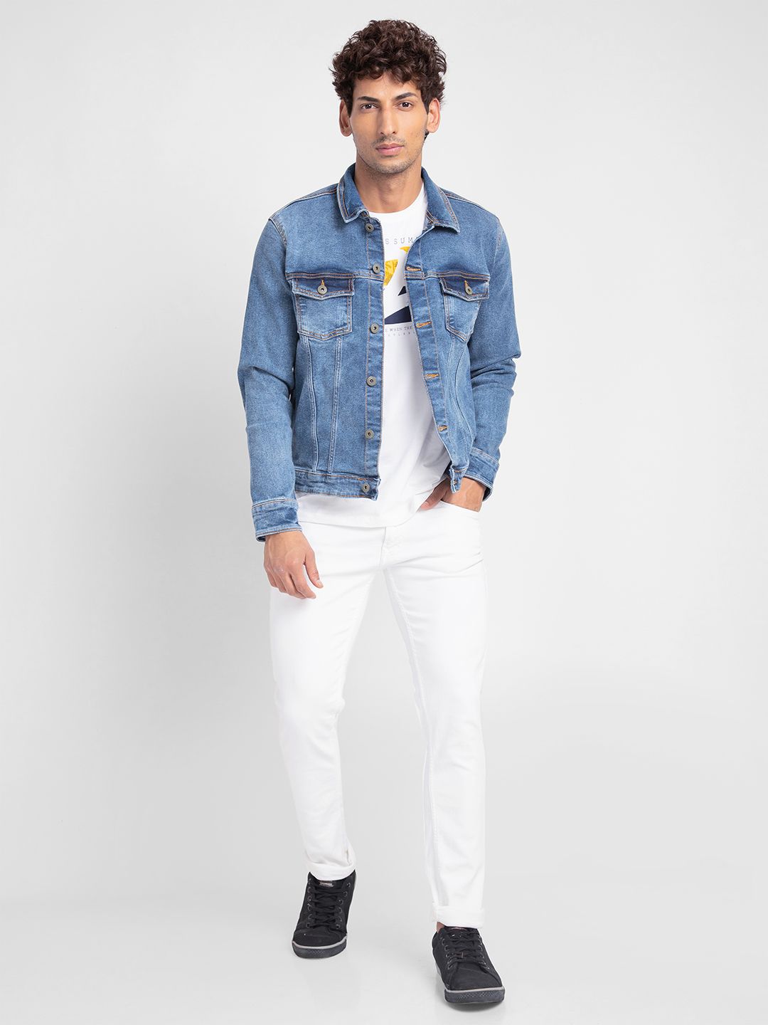 SPYKAR Men Pure Cotton Denim Jacket