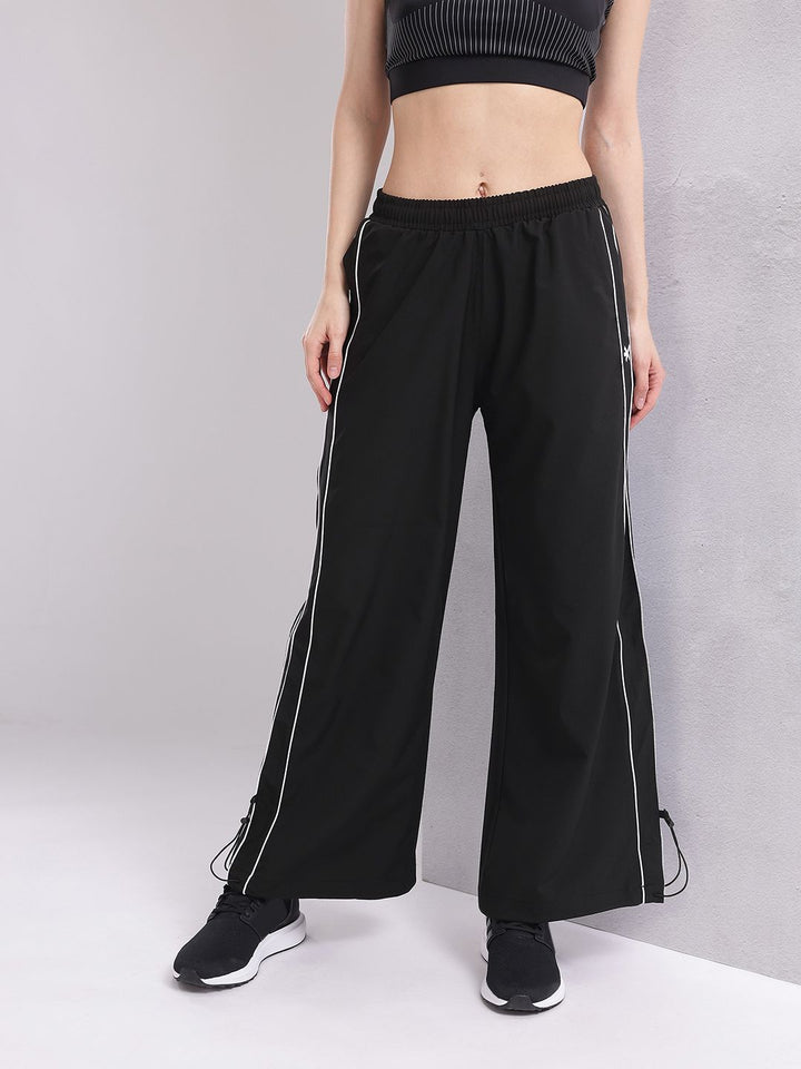HRX by Hrithik Roshan Women Contrast Piping Rapid-Dry Flared Training Track Pants