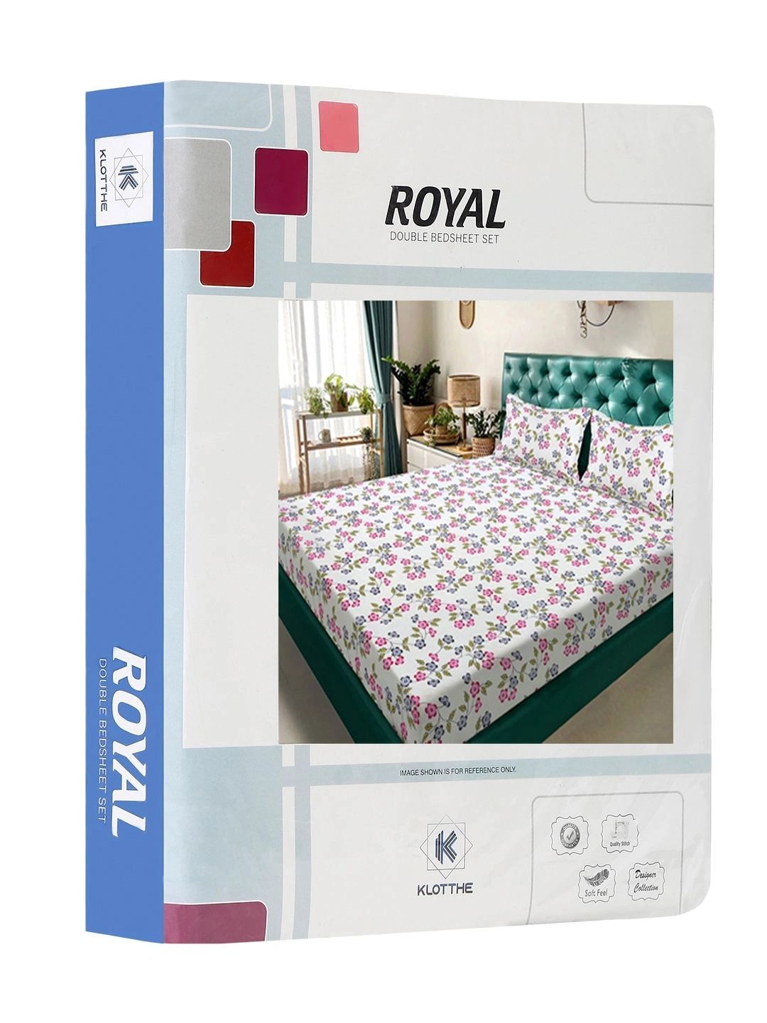 Moda Rapido X KLOTTHE Berwarna Krim & Bunga Merah Jambu Cadar King 300 TC dengan 2 Sarung Bantal