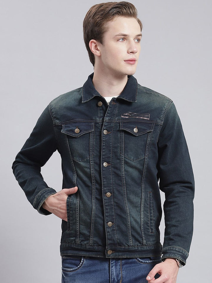 Monte Carlo Spread Collar Long Sleeves Denim Jacket