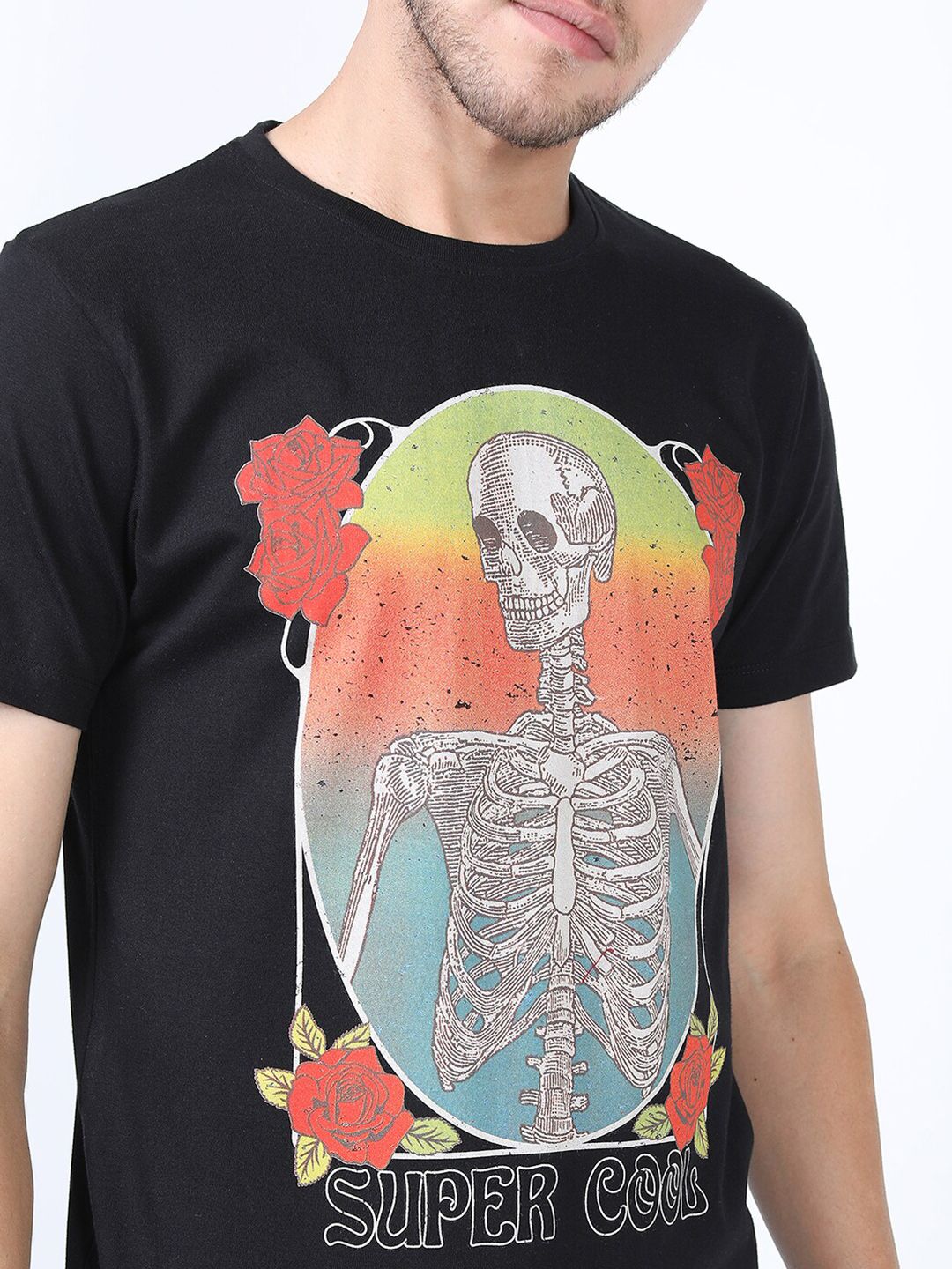 HIGHLANDER Men Black Printed Slim Fit T-shirt