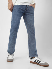 Urbano Fashion Men Bootcut Heavy Fade Clean Look Stretchable Jeans
