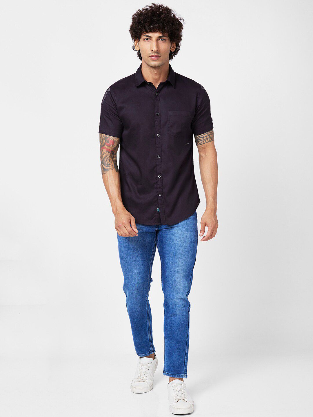 SPYKAR Slim Fit Opaque Cotton Casual Shirt