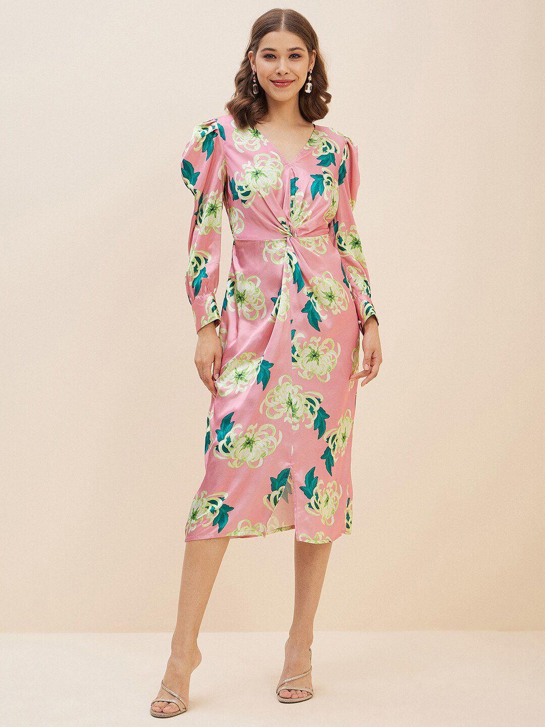Antheaa Floral Printed Sheath Dress