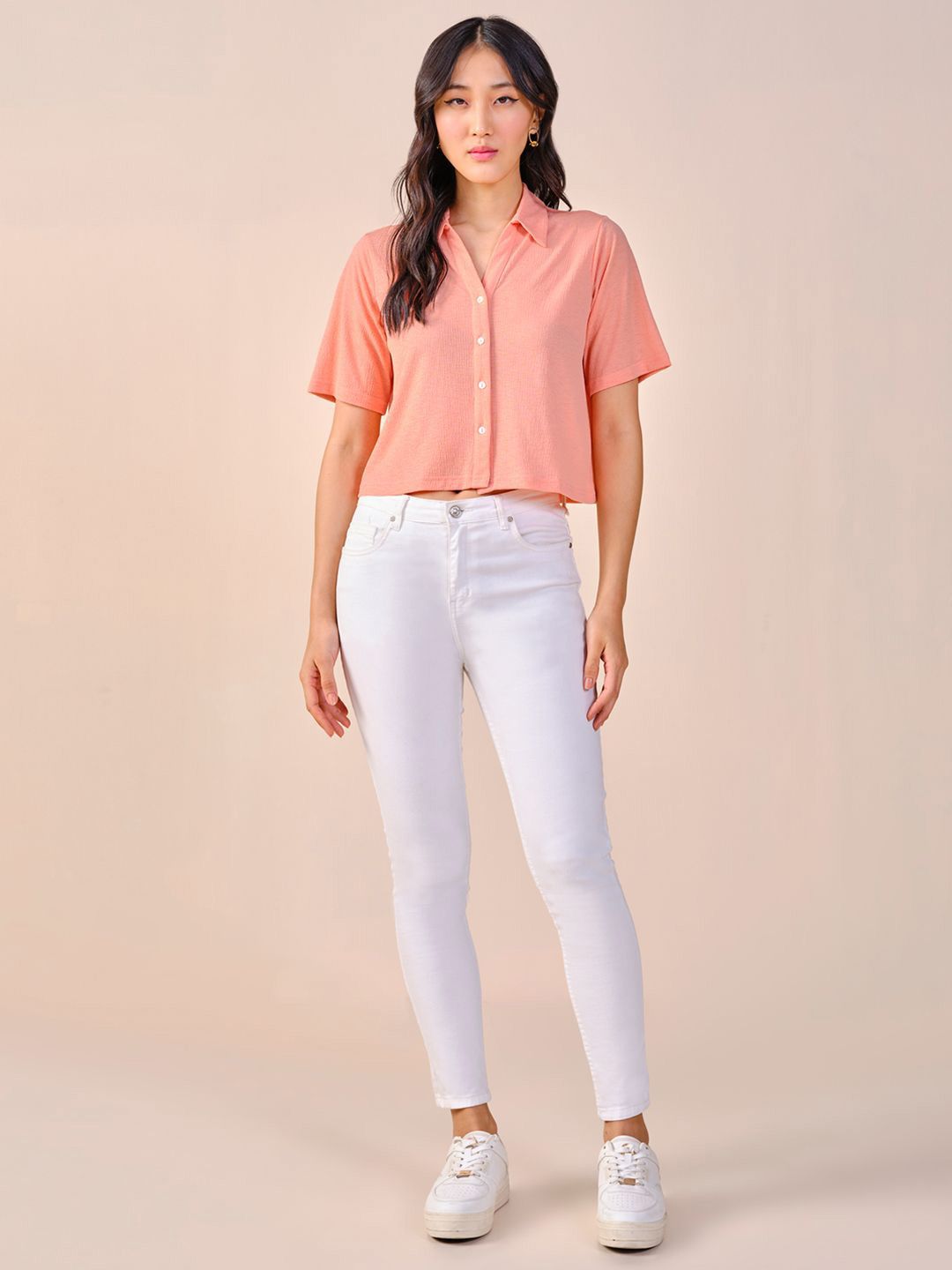 AND Flared Sleeve Shirt Style Top
