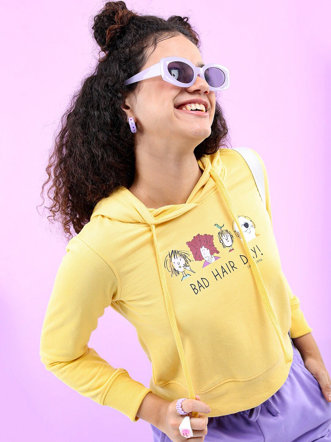 Tokyo Talkies Women Yellow Printed Sweatshirt