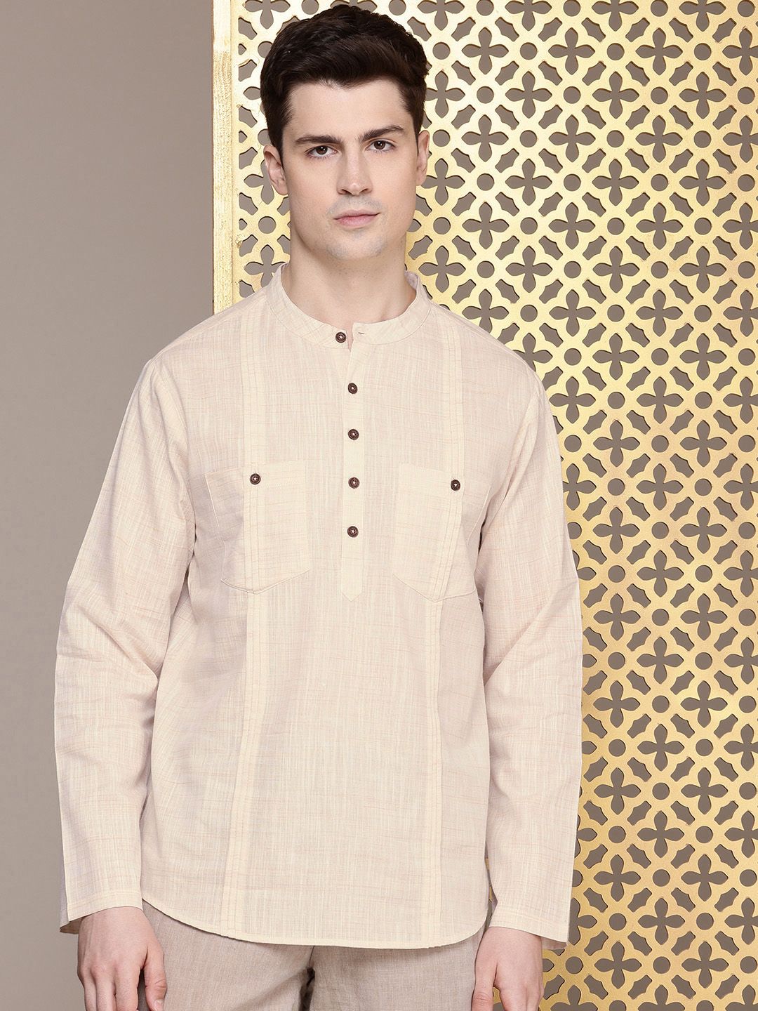 House of Pataudi Men Mandarin Collar Kurta