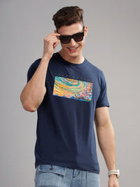 ADRO Typography Printed Round Neck Pure Cotton T-shirt