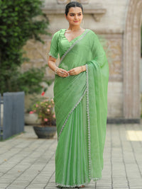 Saree mall Embellished Beads and Stones Organza Sarees