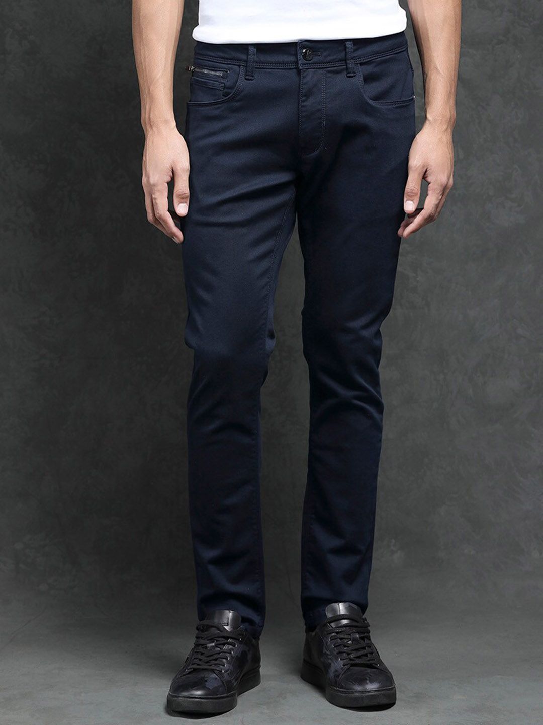 RARE RABBIT Men Saton Slim Fit Cotton Jeans