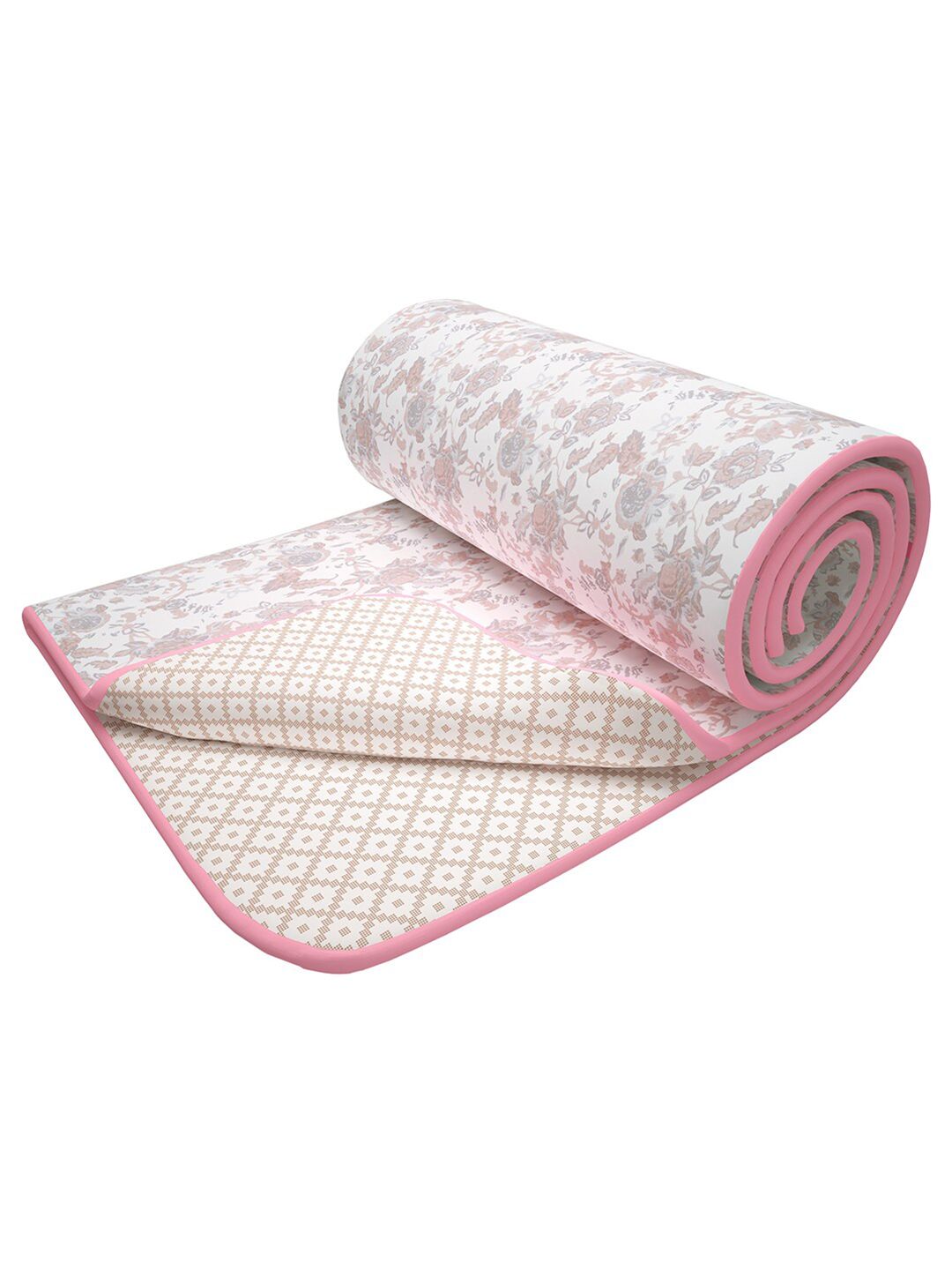 Story@home Pink & White 150 GSM Double Bed Floral AC Room Dohar