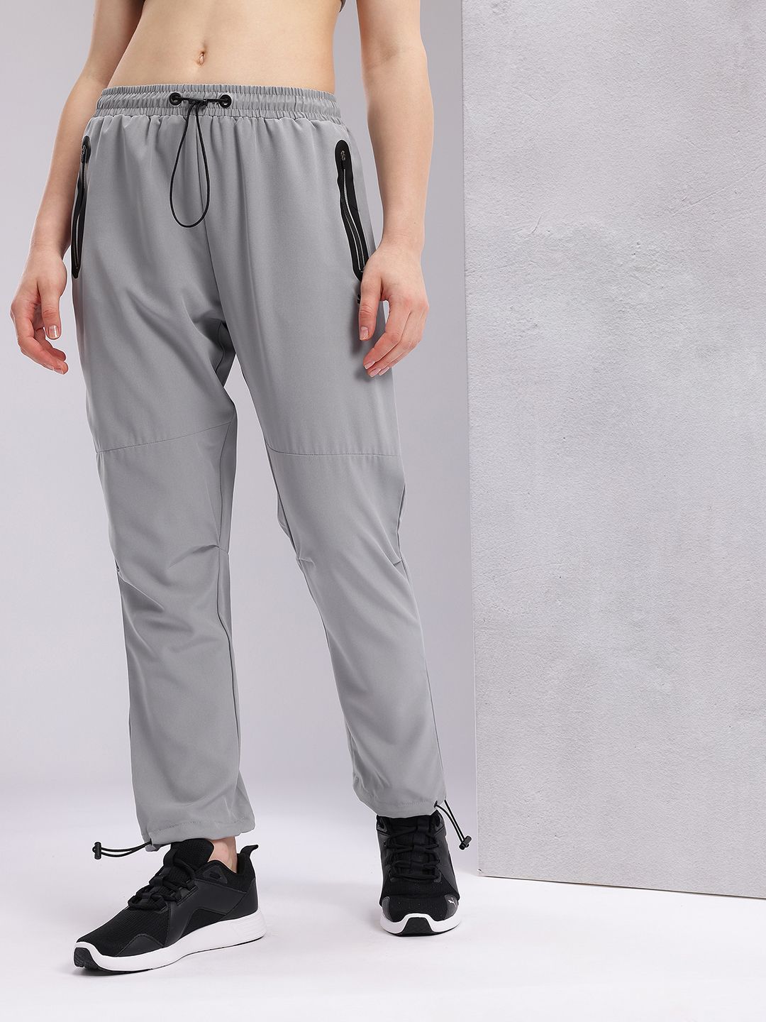 HRX by Hrithik Roshan Women Cropped Running Track Pants with Toggle Hem