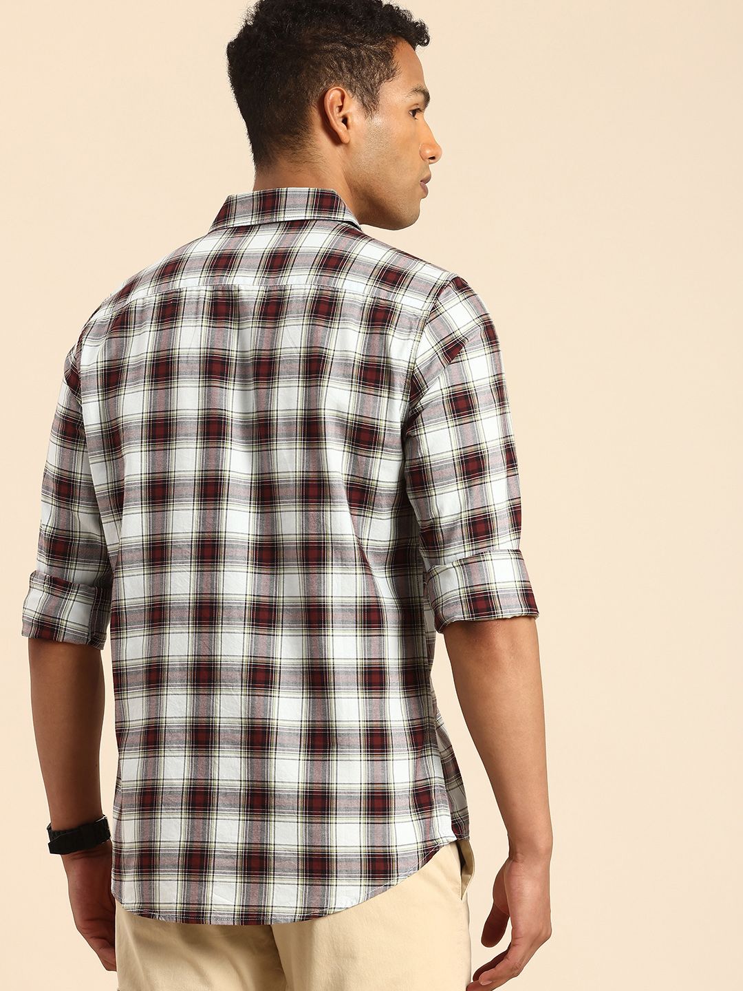 Being Human Pure Cotton Slim Fit Checked Casual Shirt