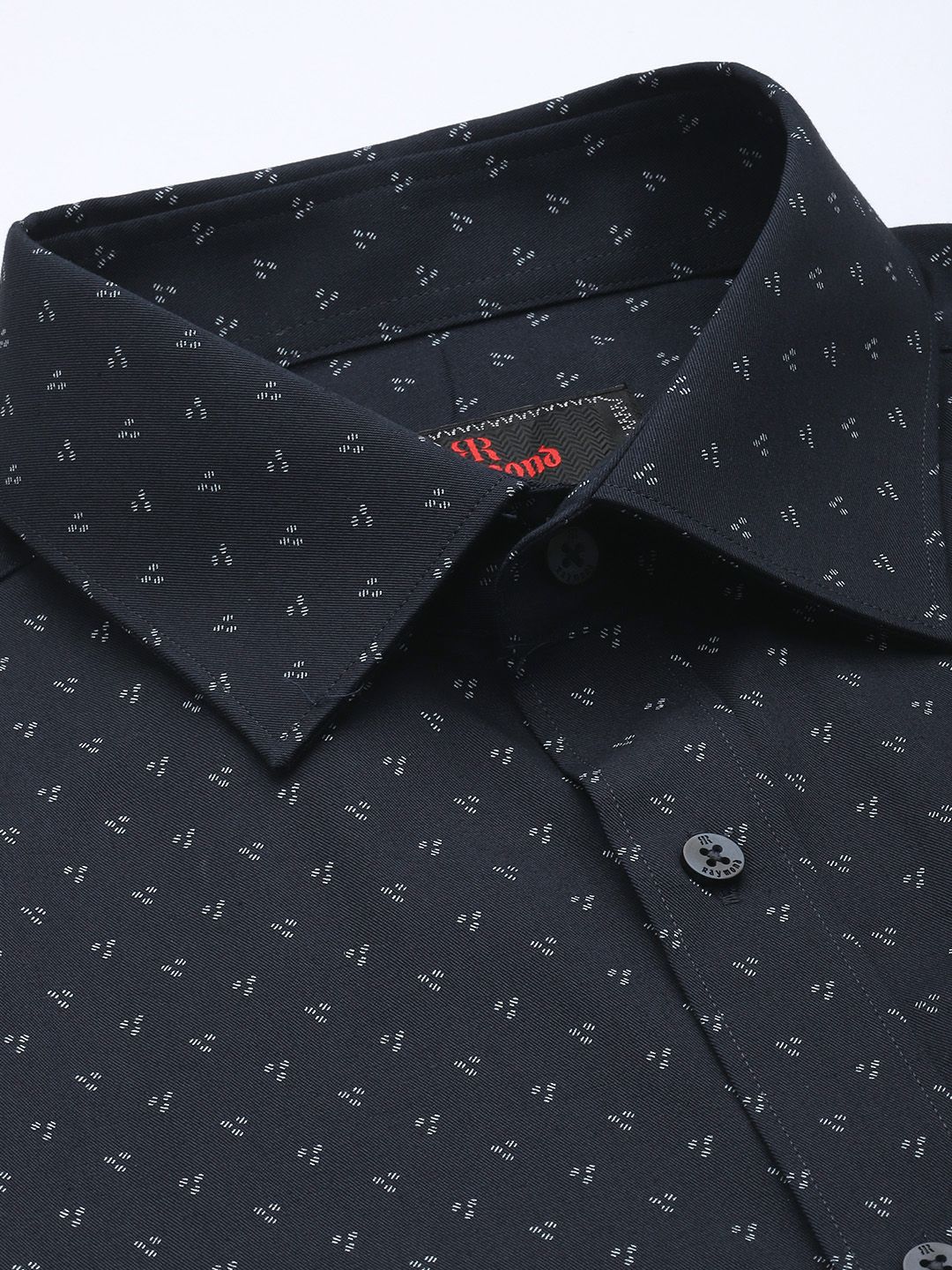 Raymond Slim Fit Geometric Printed Pure Cotton Formal Shirt