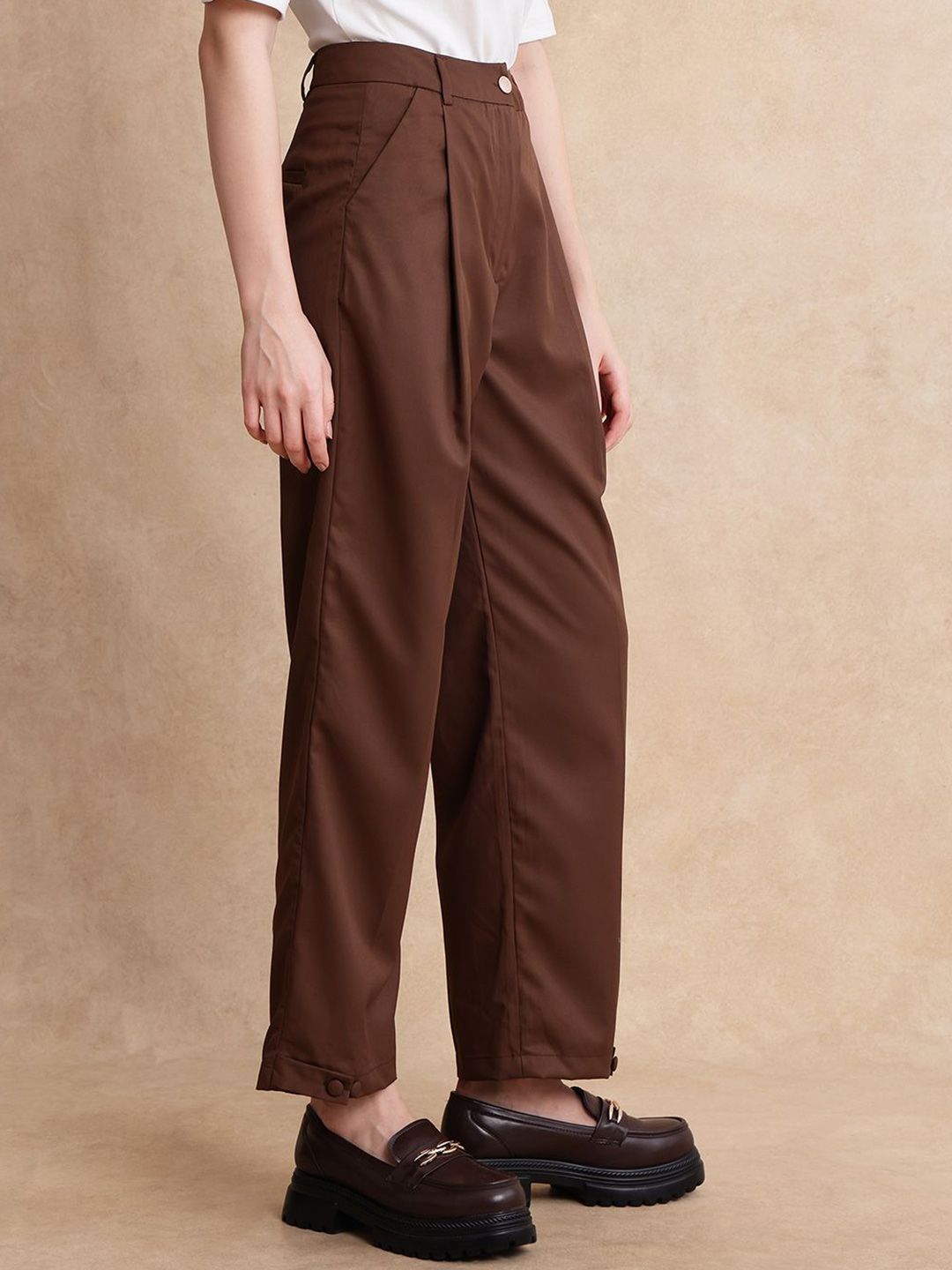 RAREISM Women Tailored Flared High-Rise Trouser