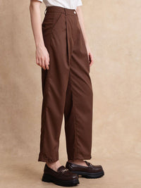 RAREISM Women Tailored Flared High-Rise Trouser