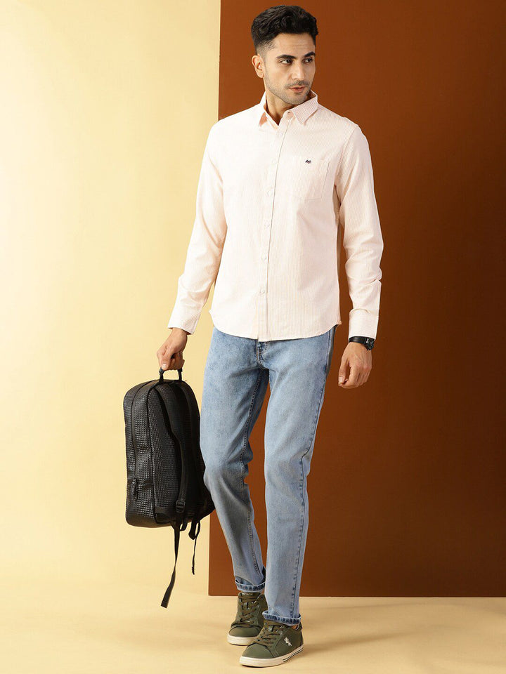 Thomas Scott Men Orange Smart Slim Fit Opaque Casual Shirt