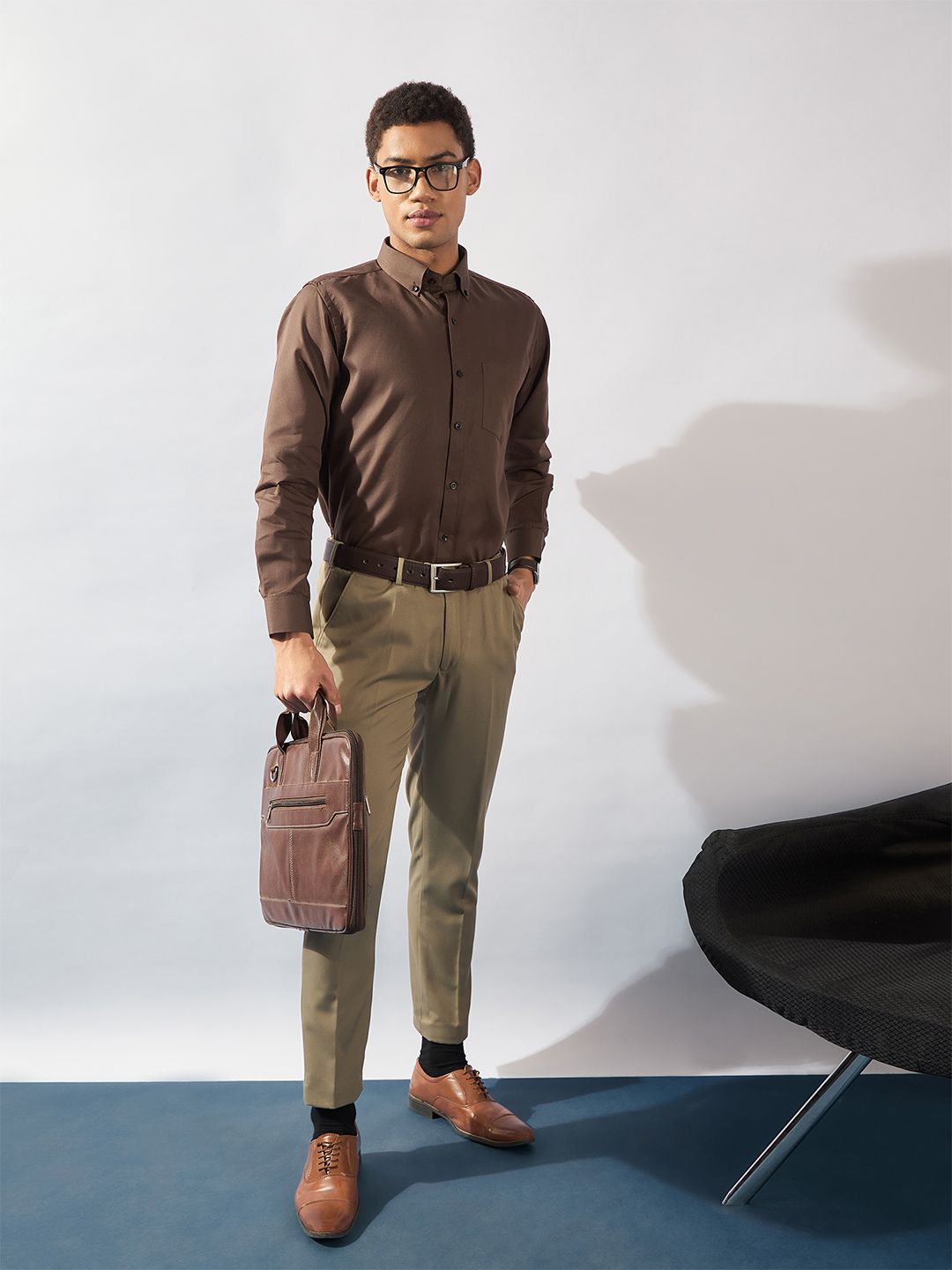 DENNISON Men Button Down Collar Formal Shirt