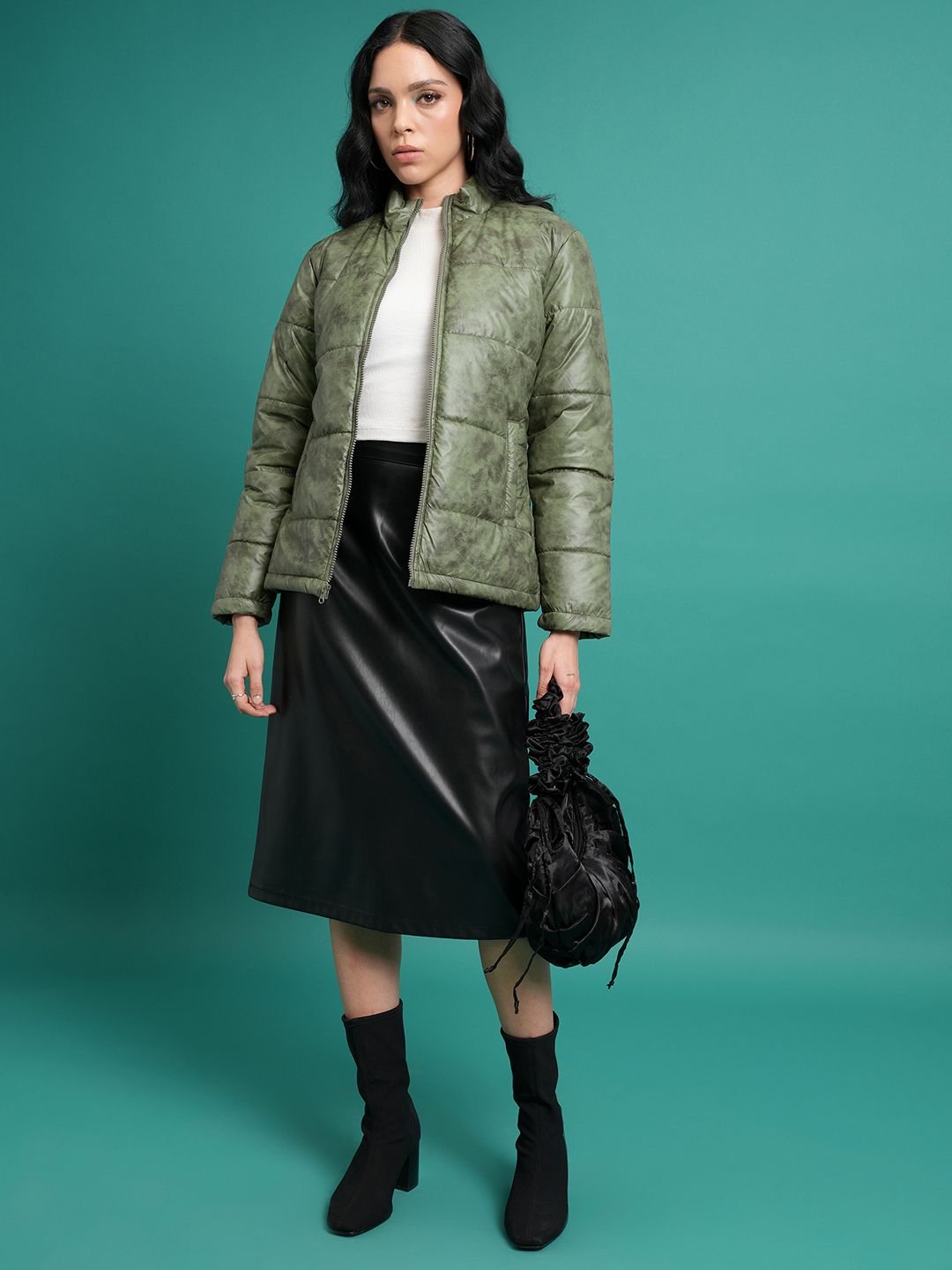 Tokyo Talkies Mock Collar Puffer Jacket