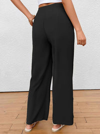 all about you Women Solid Flat-Front Mid-Rise Loose Fit Parallel Trousers