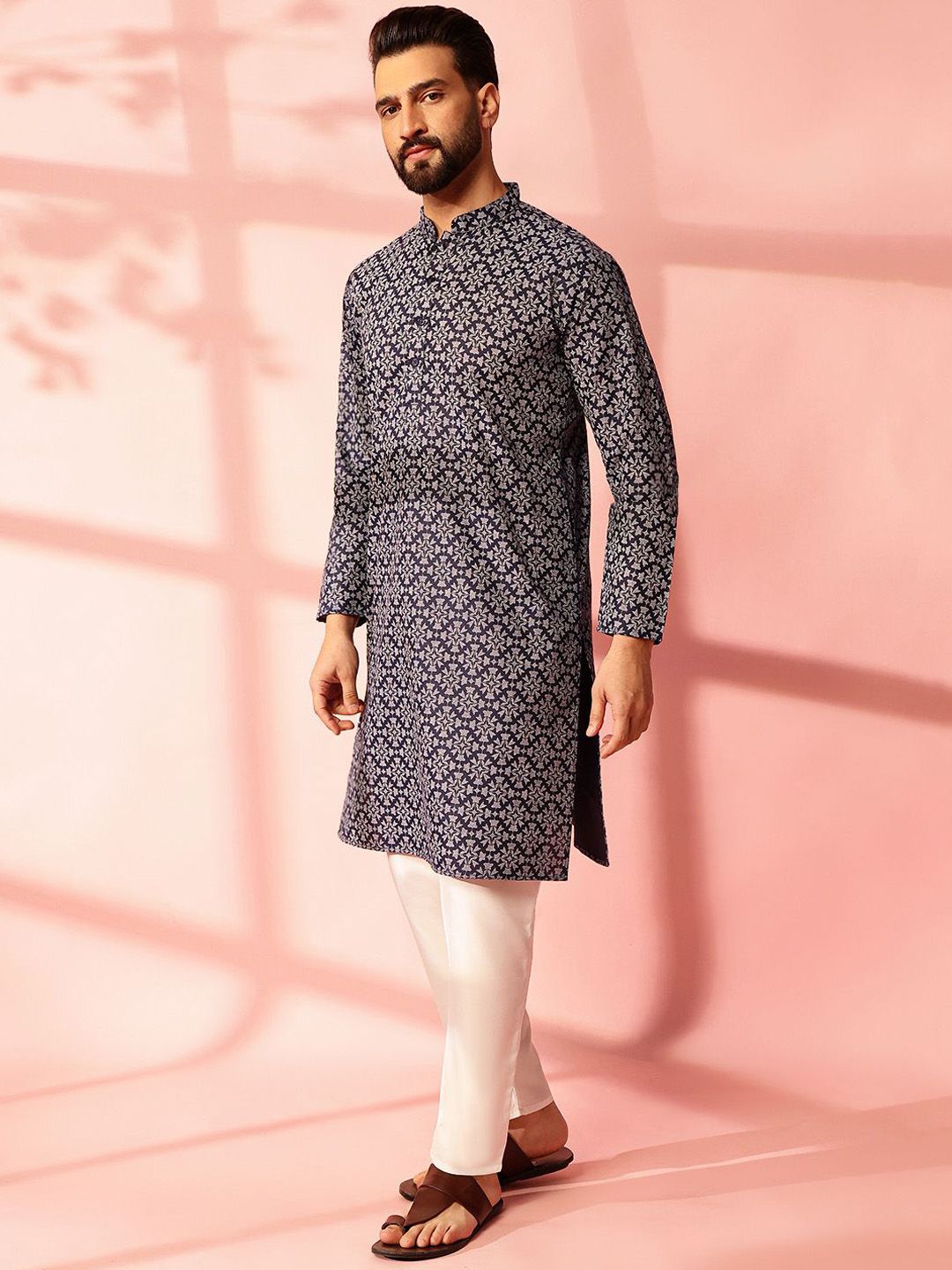 Anouk Men Floral Printed Regular Kurta with Pyjamas