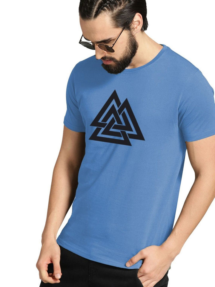 Pek ADRO Lelaki dengan 3 T-shirt Kapas Leher Bulat Bercetak Grafik