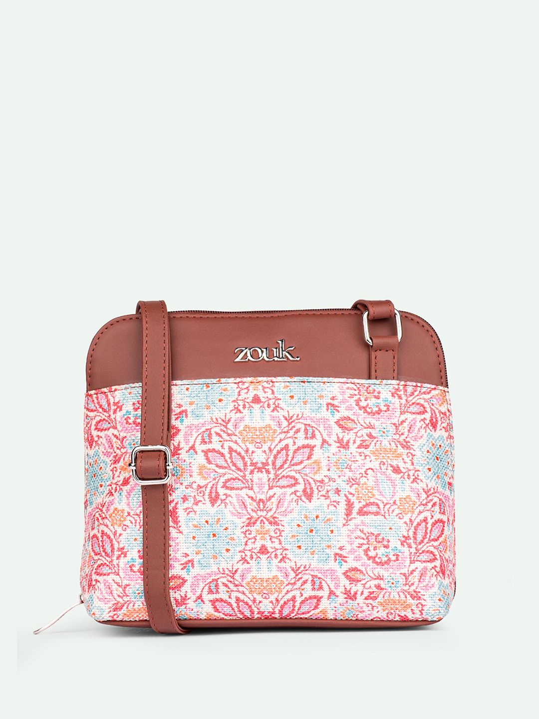 ZOUK Floral Printed Structured Sling Bag