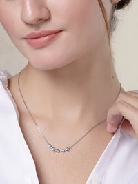 PRIONI 925 Sterling Silver Bersalut Rhodium CZ-Tatah Kalung Mata Jahat