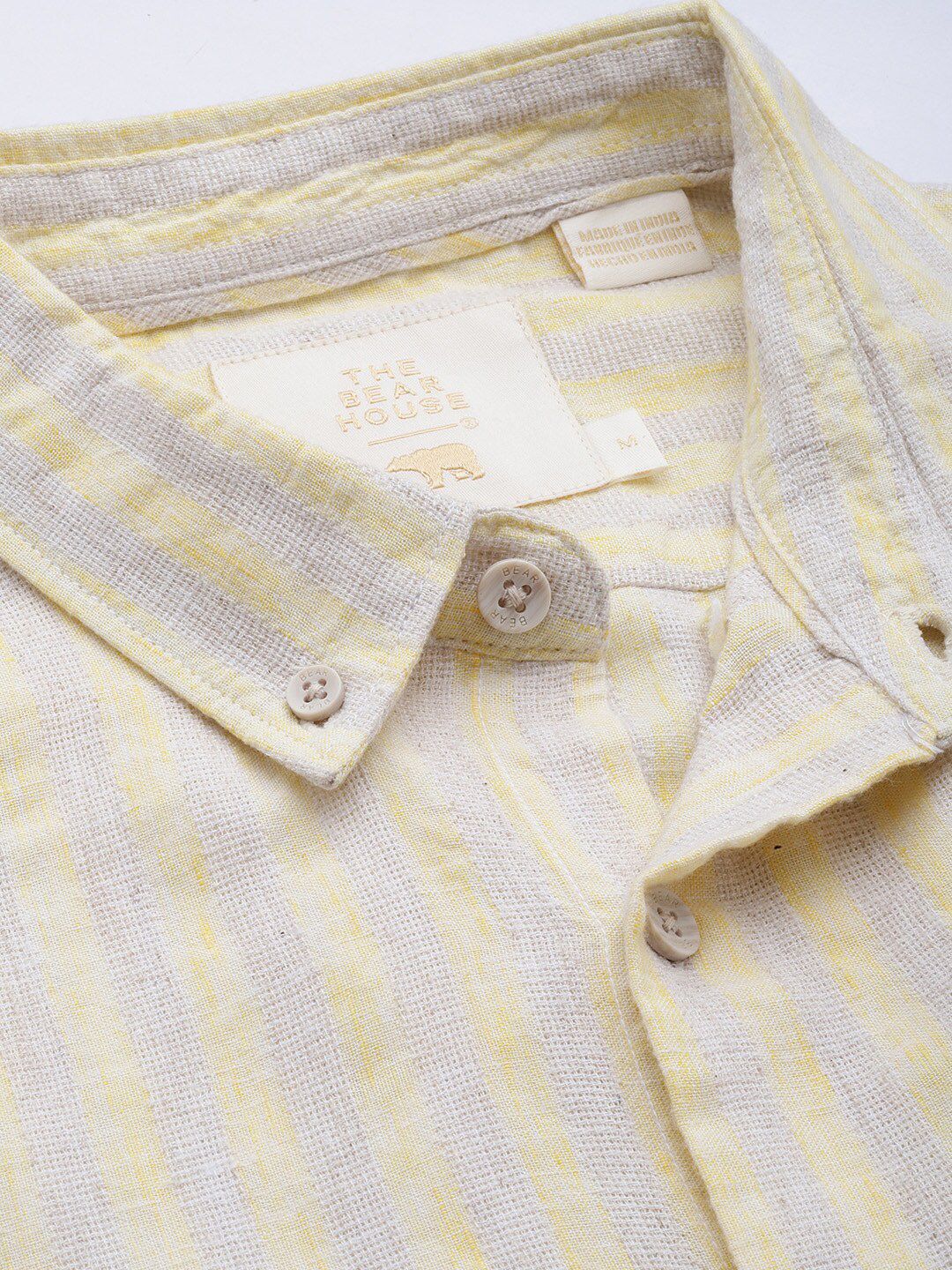THE BEAR HOUSE Striped Spread Collar Slim Fit Opaque Casual Shirt