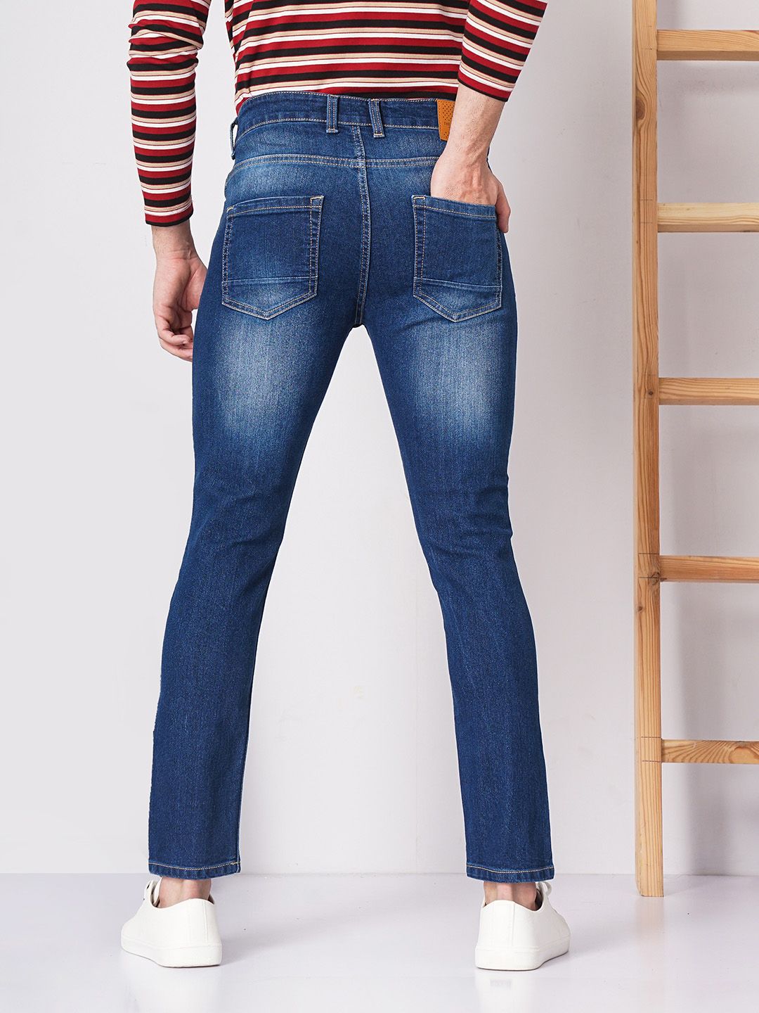 The Indian Garage Co Men Blue Slim Fit Mid-Rise Clean Look Jeans