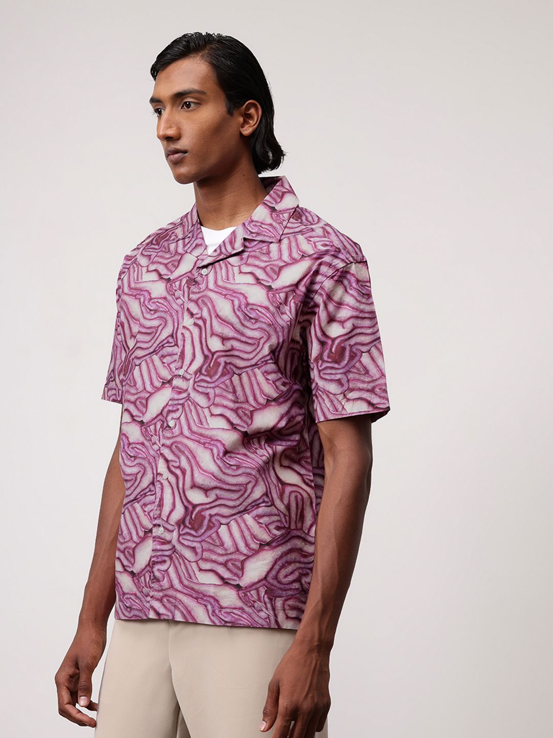ether Comfort Fit Printed Organic Cotton Shirt
