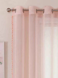 URBAN SPACE Set of 2 Pink Solid Window Curtains