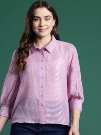 DressBerry Dobby Weave Self-Striped Casual Shirt