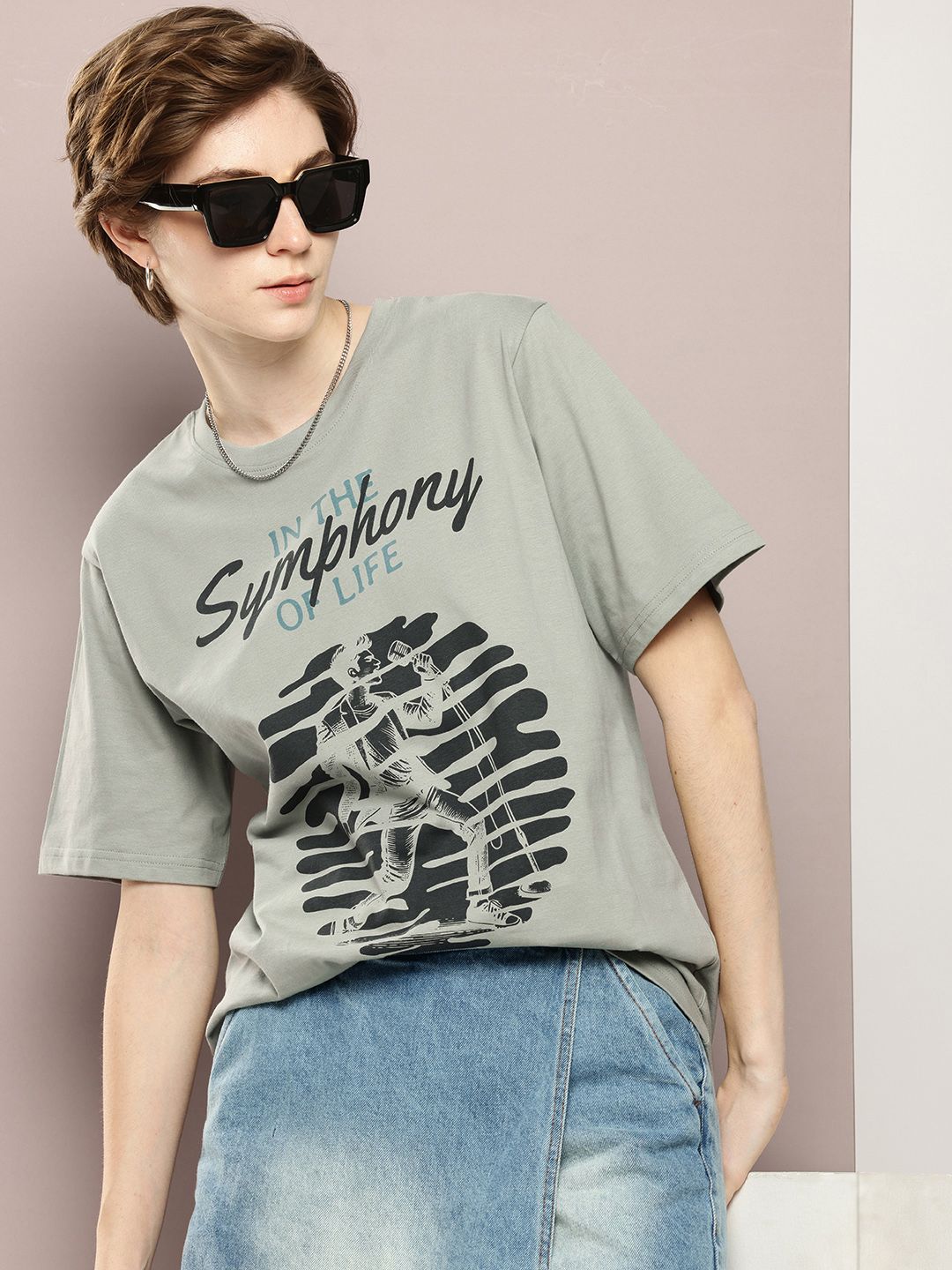 DILLINGER Pure Cotton Graphic Printed Drop-Shoulder Sleeves Relaxed Fit T-shirt