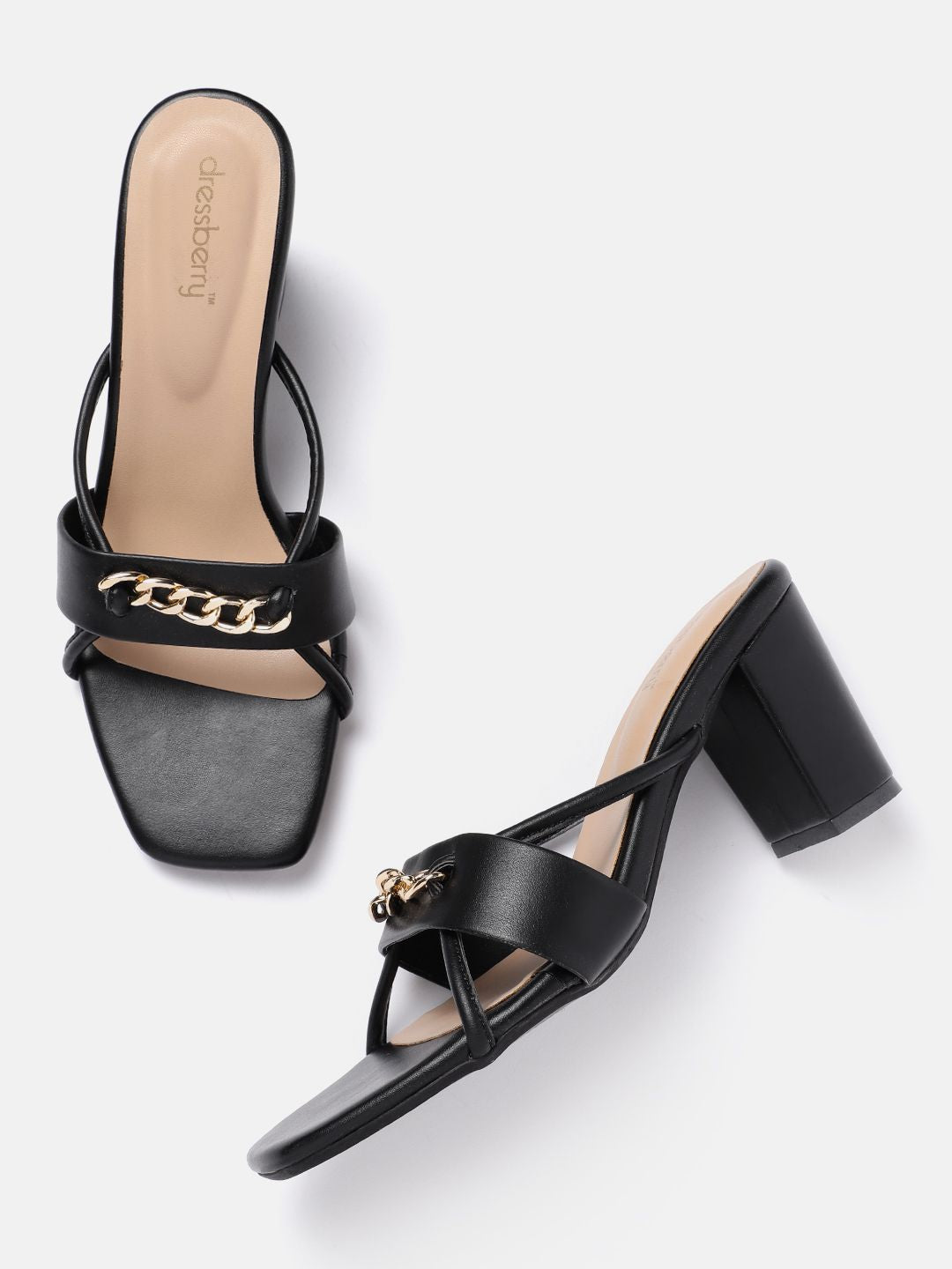 DressBerry Open Toe Block Heel