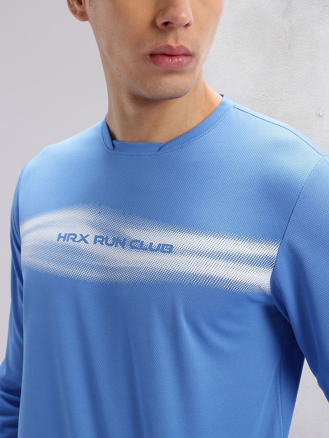HRX by Hrithik Roshan Men Brand Logo Striped Rapid-Dry Running T-shirt