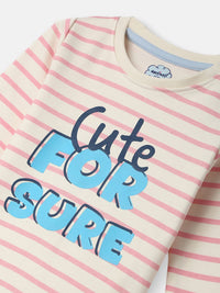 Nauti Nati Boys Striped Long Sleeves Pure Cotton T-shirt With Joggers
