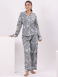 SANSKRUTIHOMES Women Printed Pure Cotton Night suit