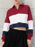 DressBerry Boss Babe Colorblocked Boxy Crop Sweatshirts