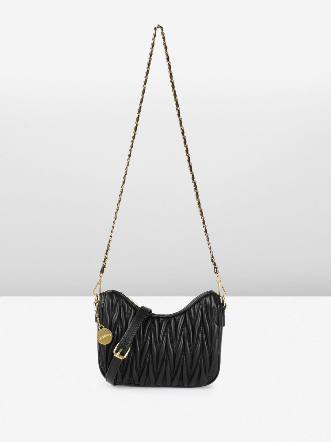 DressBerry Structured Shoulder Bag with Quilted Detail