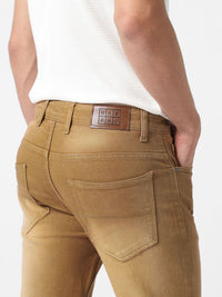Urbano Fashion Men Khaki Slim Fit Mid-Rise Clean Look Stretchable Jeans