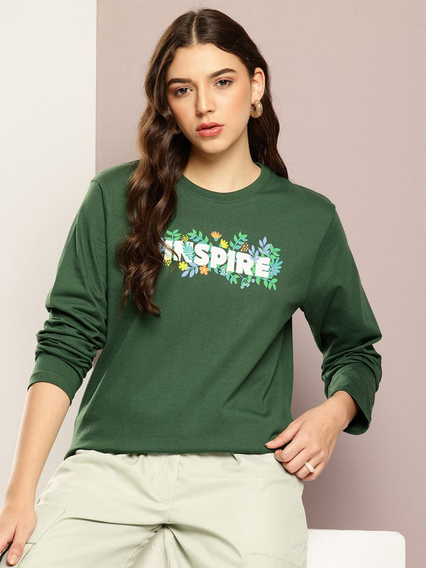 DILLINGER Typography Printed Drop-Shoulder Sleeves Oversized Pure Cotton T-shirt