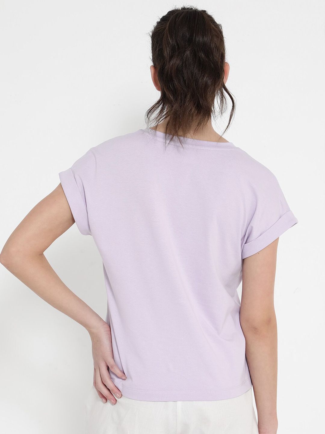 RAREISM Alexy Typography Printed Extended Sleeves Round Neck T-shirt