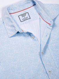 Thomas Scott Men Classic Slim Fit Spread Collar Ethnic Motifs Printed Cotton Knitted Shirt