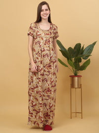 Sweet Dreams Printed pure cotton Maxi Nightdress
