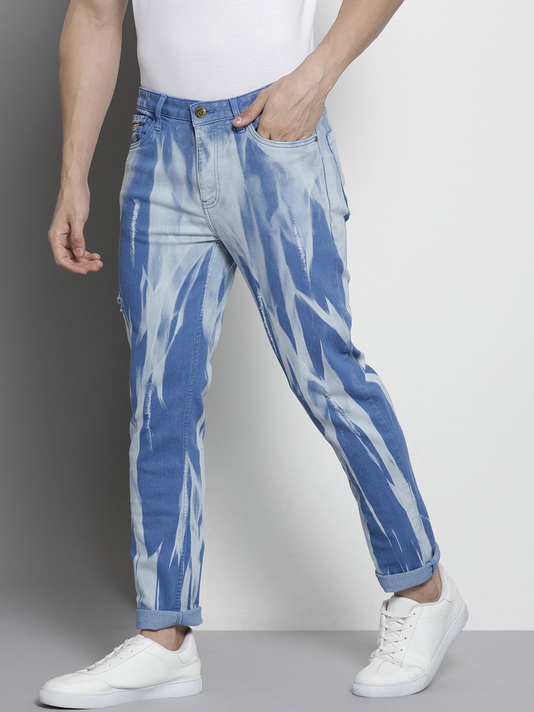 The Indian Garage Co Men Slim Fit Printed Jeans
