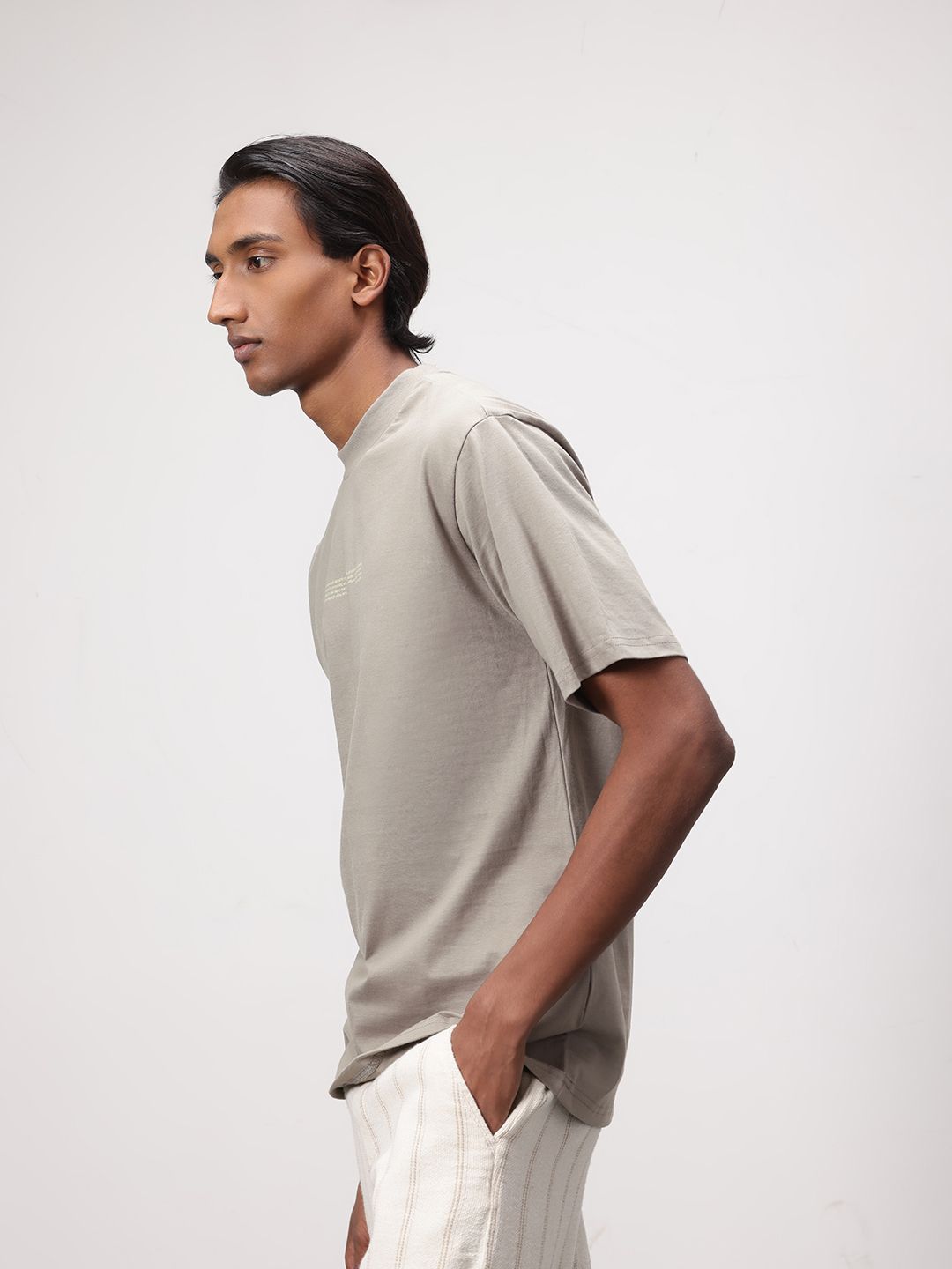 ether Zen Typography Print Drop-Shoulder Sleeves Pure Cotton T-shirt