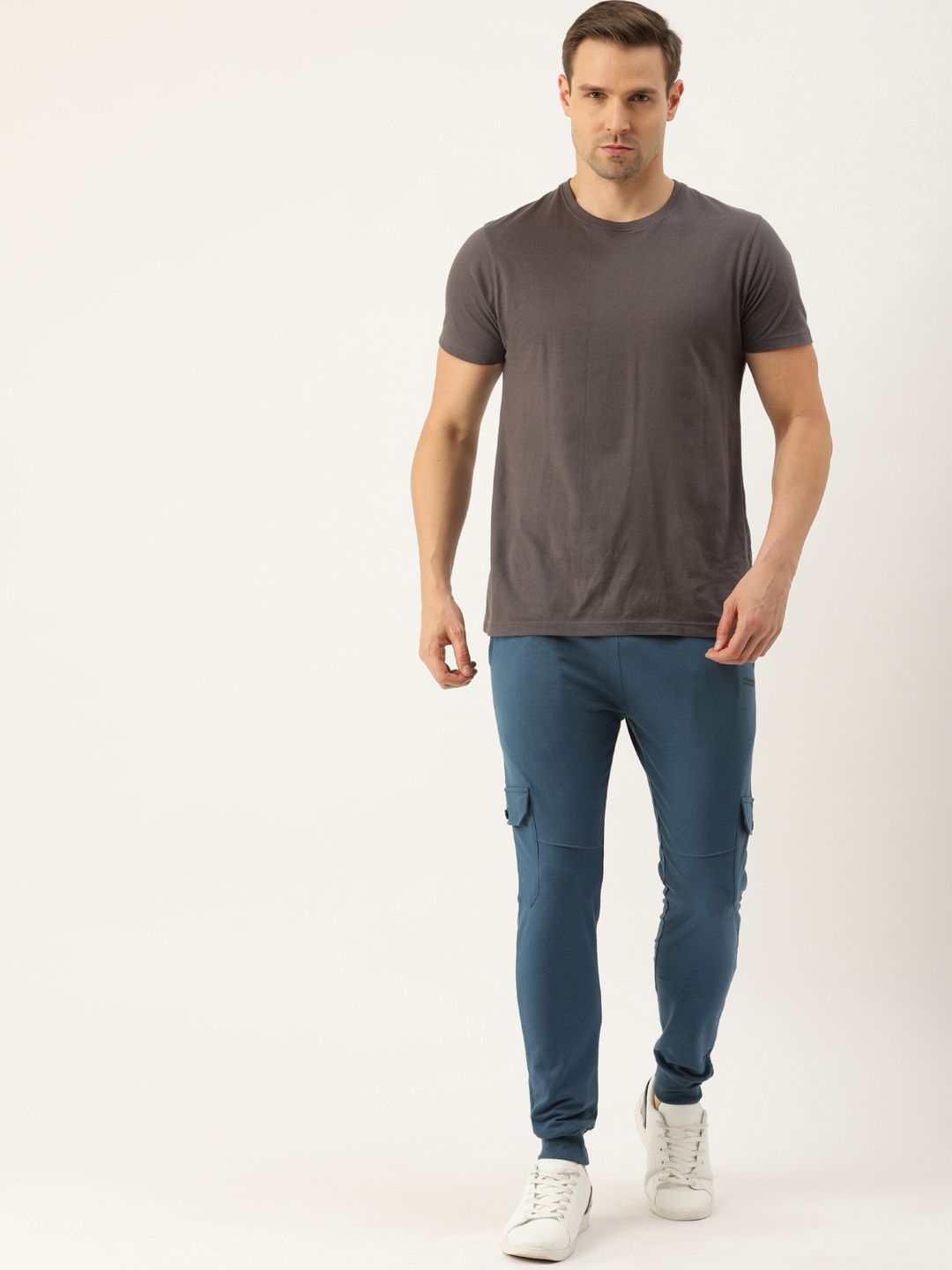 The Indian Garage Co Men Blue Solid Slim Fit Jogger