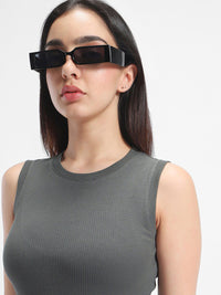 Bewakoof Grey Round Neck Cotton Bodycon Dress