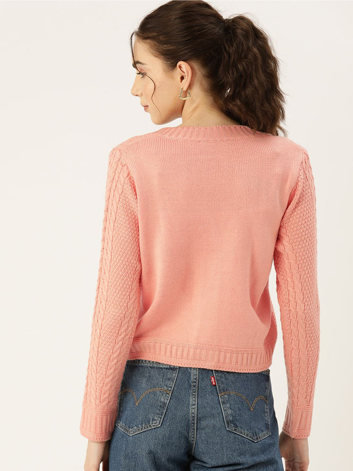 DressBerry Women Acrylic Cable Knit Cardigan